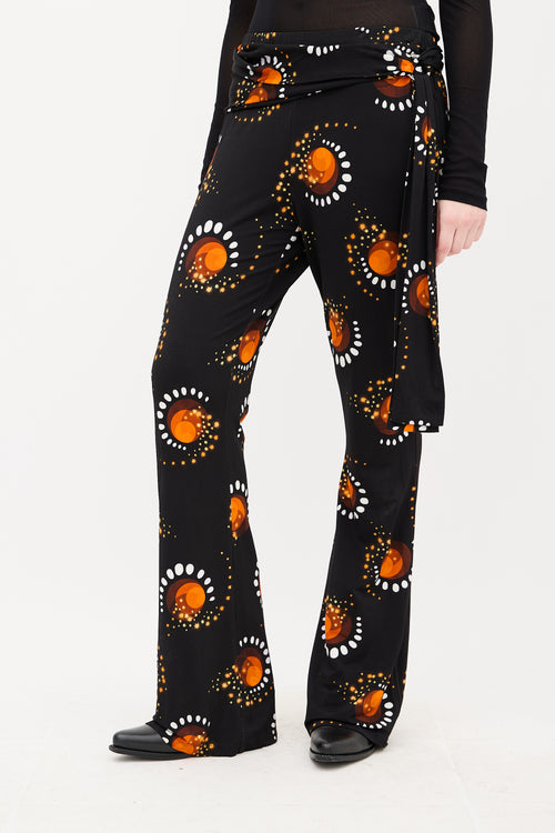 Paco Rabanne Black 
Orange Printed Pant