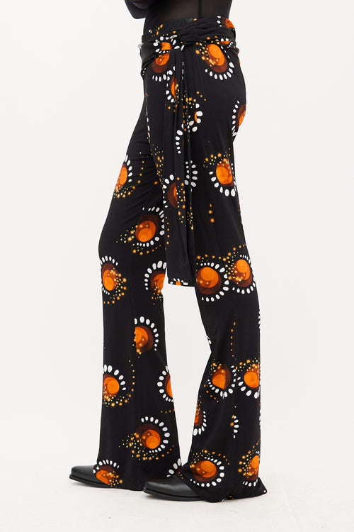 Paco Rabanne Black 
Orange Printed Pant