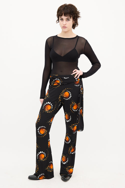 Paco Rabanne Black 
Orange Printed Pant