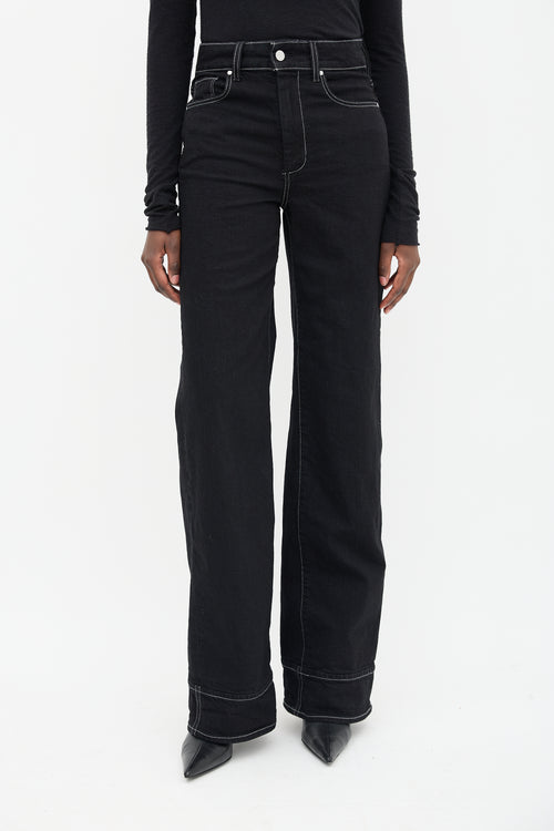 Paige Black Contrast Stitch Sasha Jeans