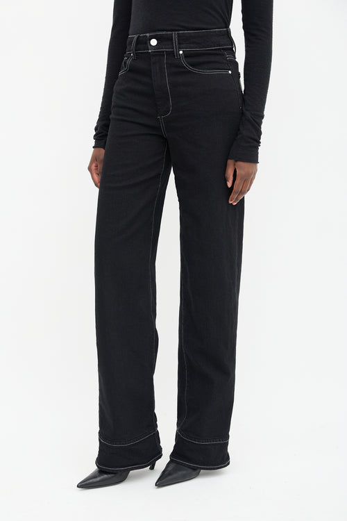 Paige Black Contrast Stitch Sasha Jeans