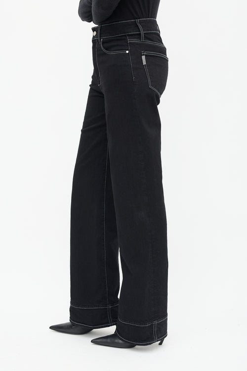 Paige Black Contrast Stitch Sasha Jeans