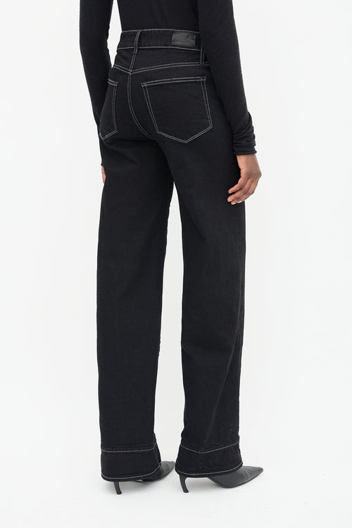 Paige Black Contrast Stitch Sasha Jeans