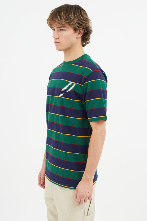 Palace Green 
Multicolour Embroidered Logo T-Shirt