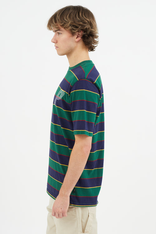 Palace Green 
Multicolour Embroidered Logo T-Shirt