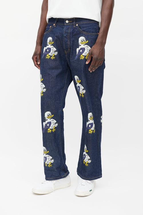 Palace Navy 
Multicolour Graphic Jeans