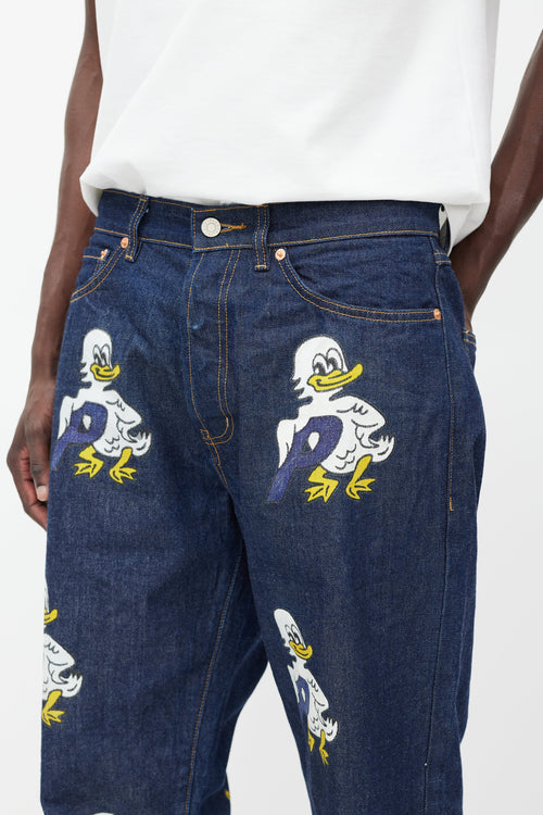 Palace Navy 
Multicolour Graphic Jeans