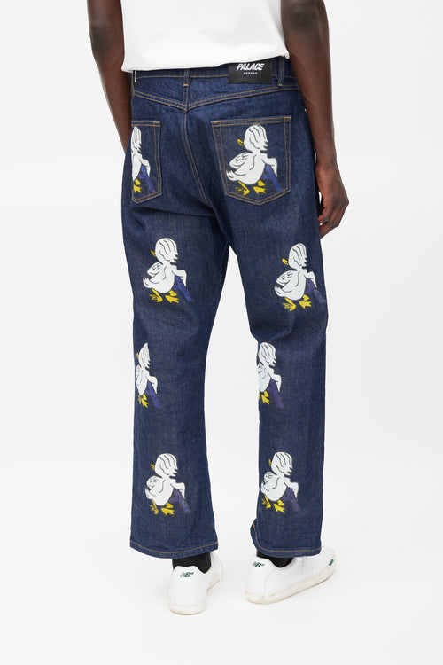 Palace Navy 
Multicolour Graphic Jeans