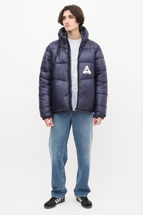 Palace Navy Nylon Pertex Fuse Puffa Puffer Jacket