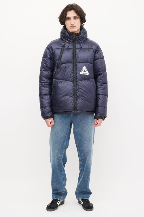 Palace Navy Nylon Pertex Fuse Puffa Puffer Jacket