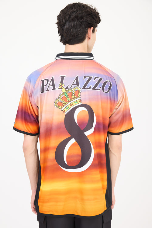 Palace X Moschino Orange 
Multicolour Logo Polo