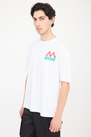 Palace X Moschino White 
Multicolour Logo T-Shirt