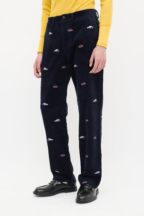 Palace X Polo Navy Corduroy Embroidered Pant