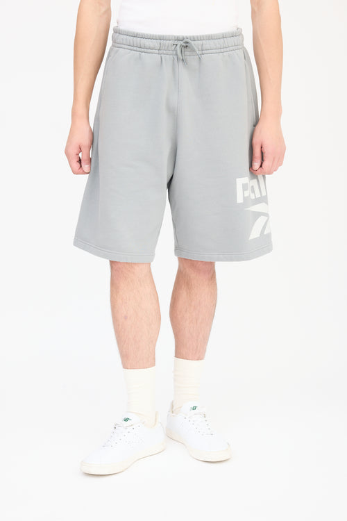 Palace X Reebok Grey 
White Sweat Shorts