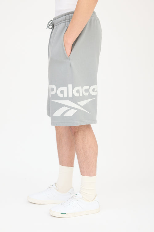 Palace X Reebok Grey 
White Sweat Shorts