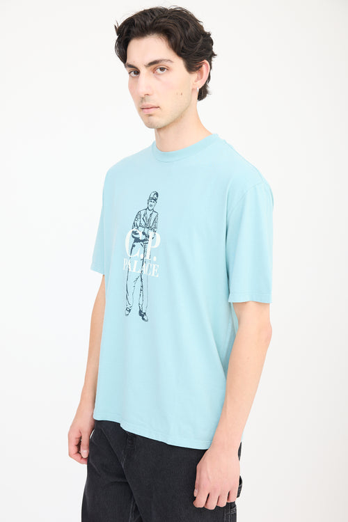 Palace X C.P. Company Blue 
White Logo T-Shirt