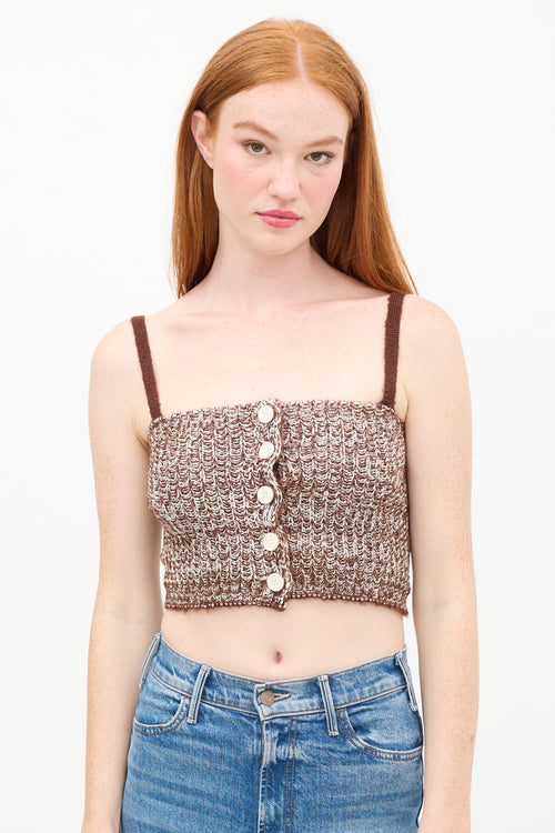 Palavas Brown 
White Knit Bolero 
Tank Set