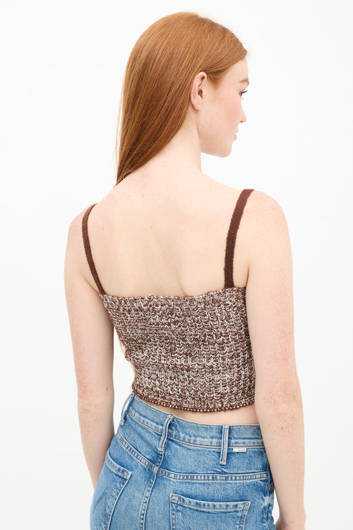 Palavas Brown 
White Knit Bolero 
Tank Set