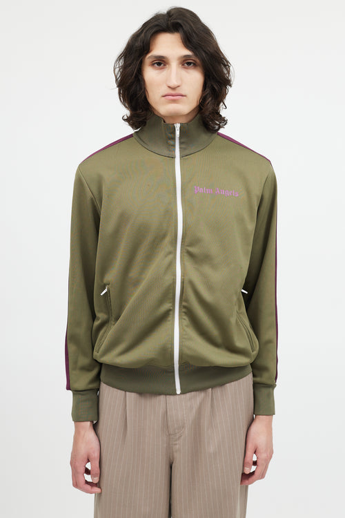 Palm Angels Green 
Purple Zip Up Jacket