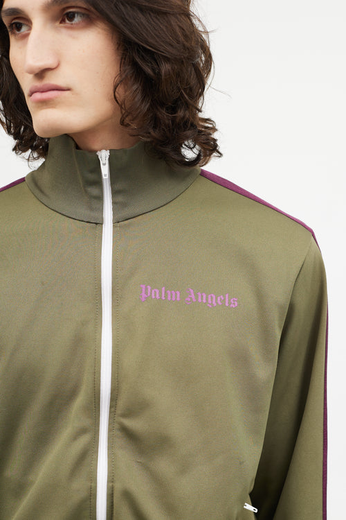 Palm Angels Green 
Purple Zip Up Jacket