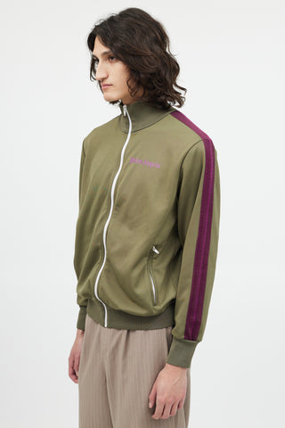 Palm Angels Green 
Purple Zip Up Jacket