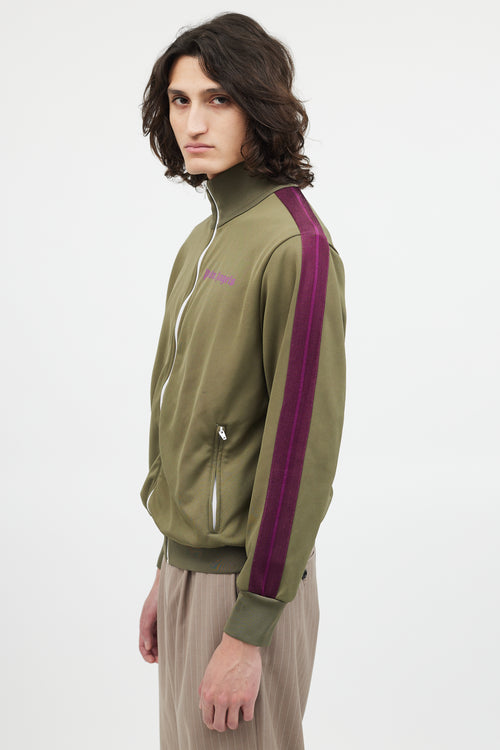 Palm Angels Green 
Purple Zip Up Jacket