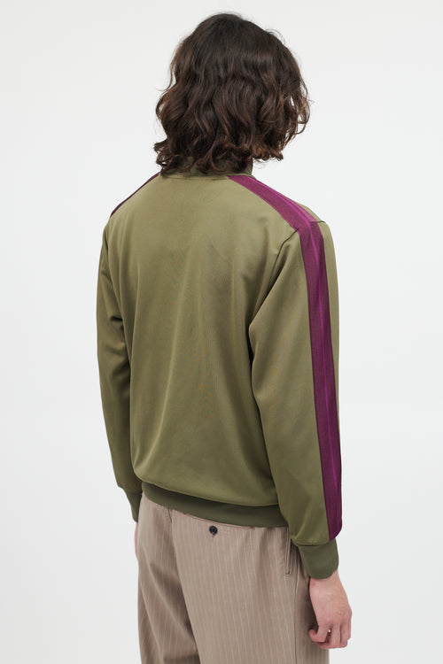 Palm Angels Green 
Purple Zip Up Jacket