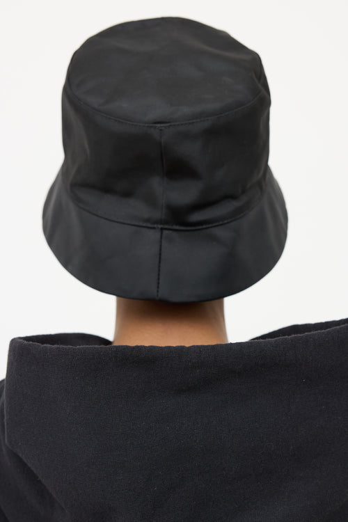 Palm Angels Black Logo Bucket Hat