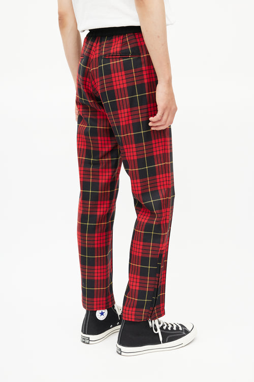 Palm Angels Red 
Black Logo Wool Trouser