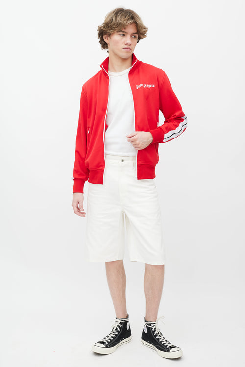 Palm Angels Red 
White Track Jacket