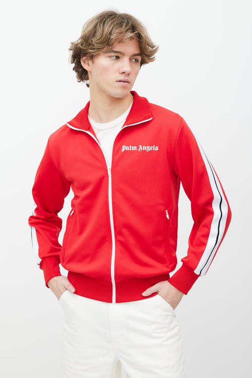 Palm Angels Red 
White Track Jacket