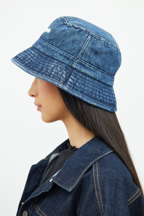 Palm Angels Dark Wash Denim Bucket Hat