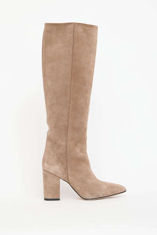 Paris Texas Beige Suede Knee High Boot