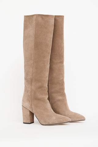 Paris Texas Beige Suede Knee High Boot