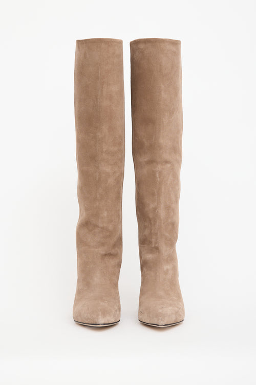 Paris Texas Beige Suede Knee High Boot