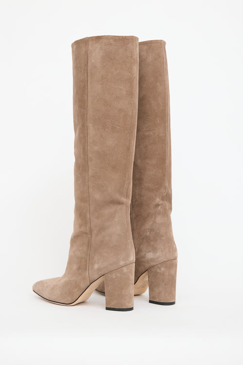 Paris Texas Beige Suede Knee High Boot