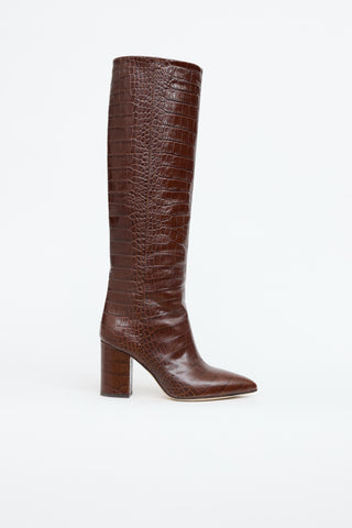 Paris Texas Leather Embossed Tall Boot