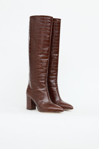 Paris Texas Leather Embossed Tall Boot