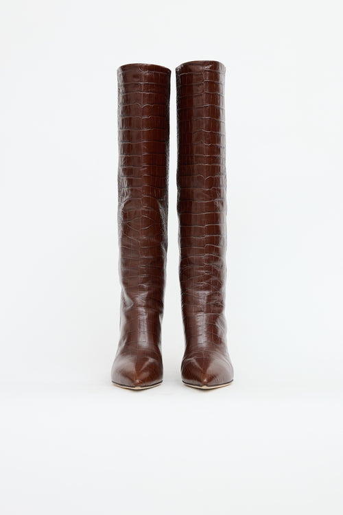 Paris Texas Leather Embossed Tall Boot