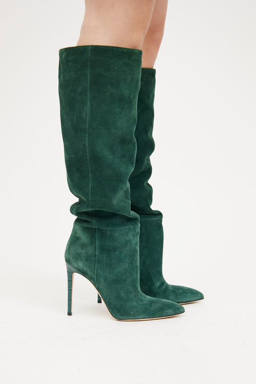 Paris Texas Green Suede High Heel Boot