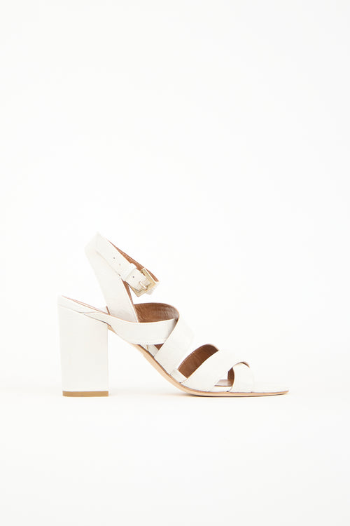 Paris Texas White Embossed Leather Heel