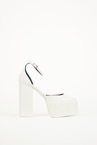 Paris Texas White Patent Leather Dalilah Platform Heel