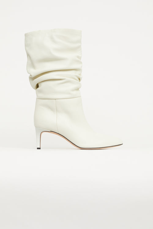 Paris Texas Cream Leather Scrunched Boot