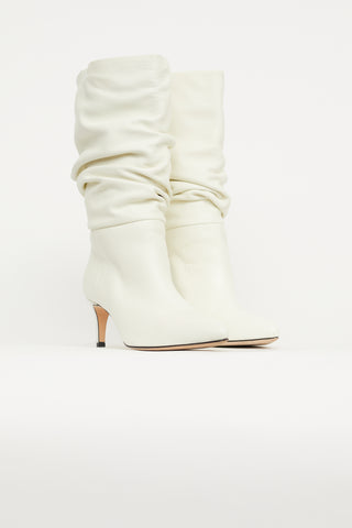 Paris Texas Cream Leather Scrunched Boot