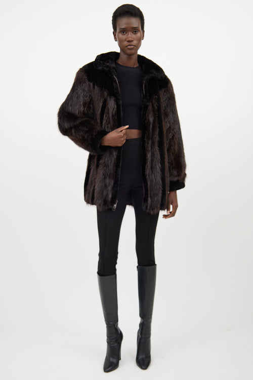 VSP Archive Black 
Brown Fur Jacket