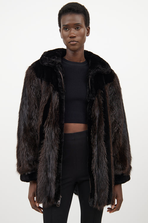 VSP Archive Black 
Brown Fur Jacket