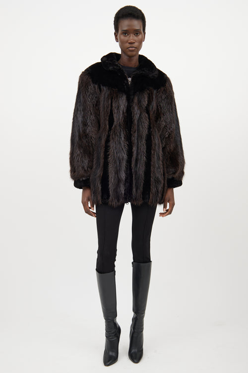 VSP Archive Black 
Brown Fur Jacket