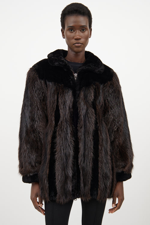 VSP Archive Black 
Brown Fur Jacket