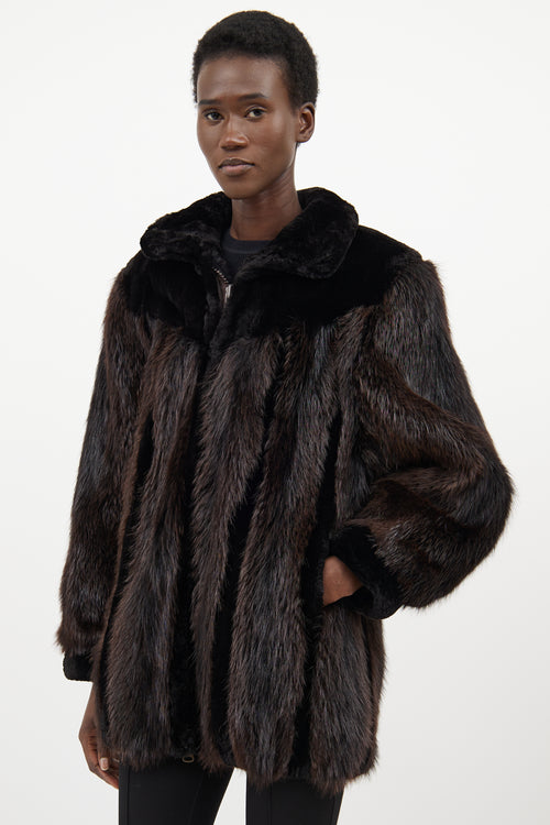 VSP Archive Black 
Brown Fur Jacket