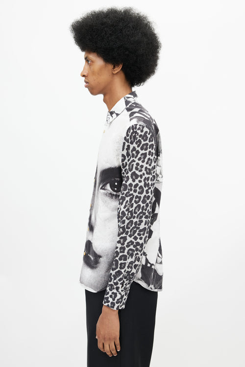 Paul Smith Black 
White Print Shirt